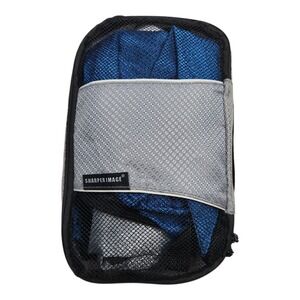 Sharper Image 6 Piece Travel Packing Cube Set Luggage Organizers Blue Grey Mesh